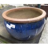 LARGE BLUE GLAZED POT