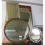 LARGE PINE FRAMED MIRROR TOGETHER WITH 5 OTHER MIRRORS