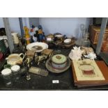 DENBY PART TEA SERVICE TOGETHER WITH CERAMICS, COLLECTABLES ETC