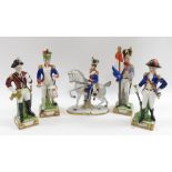 A COLLECTION OF 5 NAPLES MILITARY FIGURES TO INCLUDE THE LIGHT DRAGOONS 1812