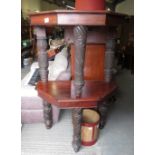 PAIR OF CONSOLE TABLES ON BULBOUS, CARVED LEGS