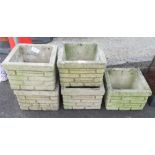 5 SANDFORD STONE SQUARE GARDEN PLANTERS