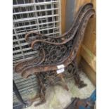PAIR OF CAST BENCH ENDS