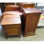 MAHOGANY POT CUPBOARD & OAK CABINET