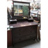 STAINED OAK DRESSING TABLE