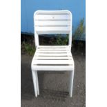 4 WHITE METAL CHAIRS