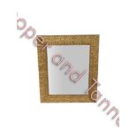 A decorative rectangular wall mirror in gilt gesso frame and with bevelled plate 70cms x 60cms