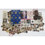 A good collection of coins, including crowns and others