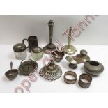 A collection of assorted silver, metalware and silver coloured metal items, including; a