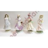 A set of Royal Worcester limited edition figure Four Seasons, Spring and Winter with certificates