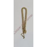 A 9 carat gold bracelet, of double curb links, to a padlock clasp, 19 cm long, 7.7 g gross