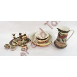 An early 20th Century wash set and matching dressing table set with camel in desert pattern