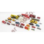 A quantity of unboxed diecast vehicles, many different including Dinky, Matchbox and Corgi.