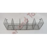 A five section hanging wire rack