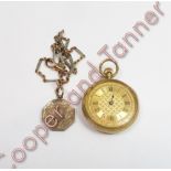 William Campbell, 86 & 87 Strand, London, a late Victorian 18 carat gold open faced fob watch, the
