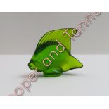 A Lalique green glass model of a an angelfish, 5.3cm wide