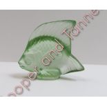 A Lalique light green glass model of angelfish, 5.3cm wide
