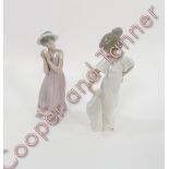 A Lladro figure of a young girl “Cindy” in box and a Nao figure of a young girl in nightdress,