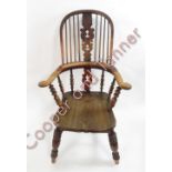 A 19th century oak and beech Windsor chair