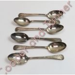 A set of six silver teaspoons, with Birmingham import marks, 130 g (4.1 troy ozs) gross