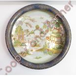 A Carlton Ware circular dish with colourful Chinoiseries decoration painted in enamels and gilt,