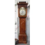An elegent veneered burr walnut 8 day longcase clock by John Cuff of Shepton Mallet. Caddie top with