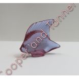 A Lalique light purple glass model of an angelfish, 5.3cm wide