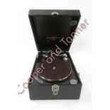 A Columbia portable gramophone in black case