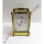 A 20th Century brass 8 day carriage clock