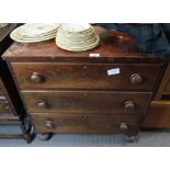 MAHOGANY VENEER 3 DRAWER CHEST