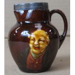 ROYAL DOULTON DICKENS MR PICKWICK JUG WITH SILVER RIM