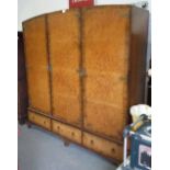 ART DECO STYLE WALNUT VENEER TRIPLE WARDROBE WITH 3 DRAWERS TO THE BASE ## KEYS ##