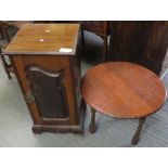 MAHOGANY POT CUPBOARD WITH LOW COFFEE TABLE