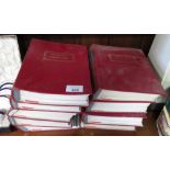 RED FOLDERS CONTAINING A LARGE QUANTITY OF ANTIQUE DEALERS & COLLECTORS GUIDES