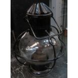 BLACK PAINTED METAL SHIPS LAMP