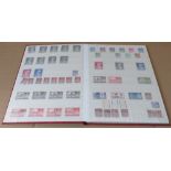 RED STOCKBOOK OF GB COMMONWEALTH STAMPS