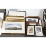 VARIOUS PICTURES & PRINTS TO INCLUDE AN OIL BY MARGERY STEPHENSON