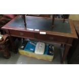 EDWARDIAN DESK WITH LEATHER INSERT & 2 DRAWERS