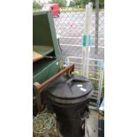 BLACK WASTE BIN, 2 CURTAIN POLES & AIRER