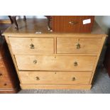 PINE CHEST OF DRAWERS, 2 SHORT, 2 LONG