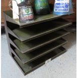 VINTAGE GREEN INDUSTRIAL STYE DESKTOP FILING TRAY