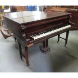 A JOHN STROHMENGER & SONS BOUDOIR GRAND PIANO IN MAHOGANY CASE