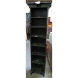 TALL, SLIM EBONISED OAK BOOKCASE