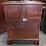 MAHOGANY CABINET WITH 2 DRAWERS TO THE BASE & CUPBOARD SECTION TO THE TOP