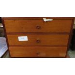 MAHOGANY 3 DRAWER ENGINEERS CABINET WITH CONTENTS