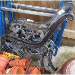 PAIR OF CAST METAL BENCH ENDS