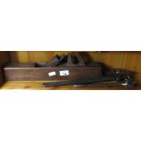 2 LARGE WRENCHES & WOOD PLANE