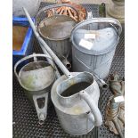 4 GALVANIZED WATERING CANS