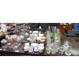 COLLECTION OF GLASS & CERAMICS INCLUDING TUPPERWARE CONTAINERS, DECANTERS, COFFEE CUPS & SAUCERS