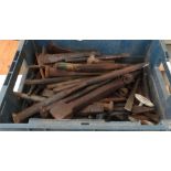 BOX OF ASSORTED CHISELS ETC
